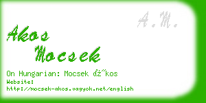 akos mocsek business card